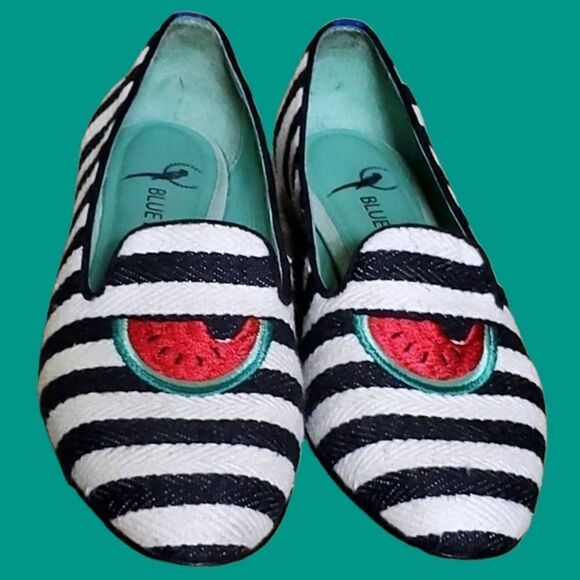 Blue Bird Womens Woven Watermelon Embroidered Flats Shoes Size 6B - Picture 1 of 13